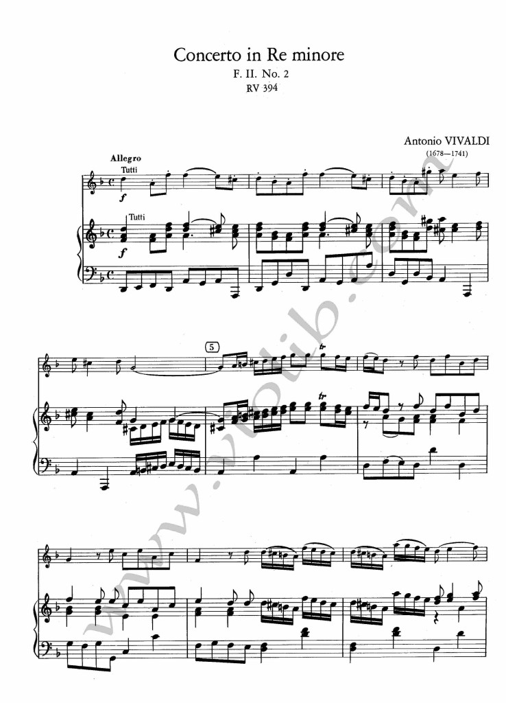 А. Вивальди "Концерт Ре-минор" для скрипки и фортепьяно