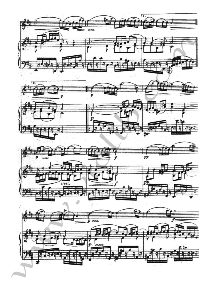 И. С. Бах "Ария" ноты для скрипки и фортепьяно