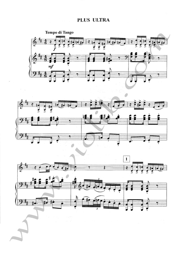 А. Пьяццолла "Плюс ультра" ноты для скрипки и фортепьяно