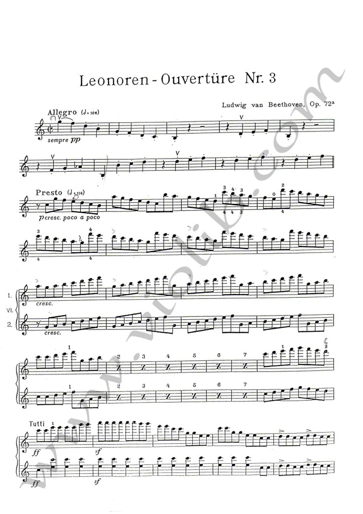 Л. Бетховен "Леонора" ноты (1я и 2я скрипка).